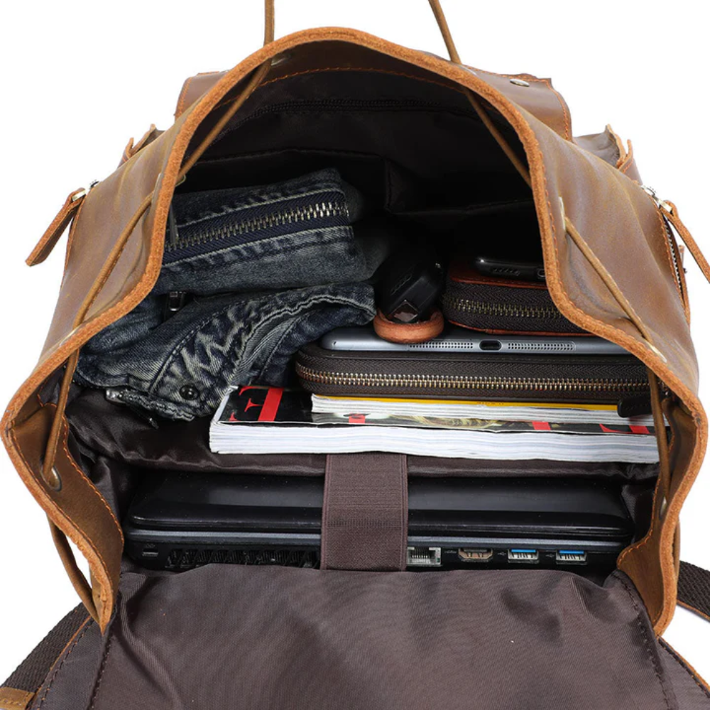 KYLO - Brauner Leder-Rucksack