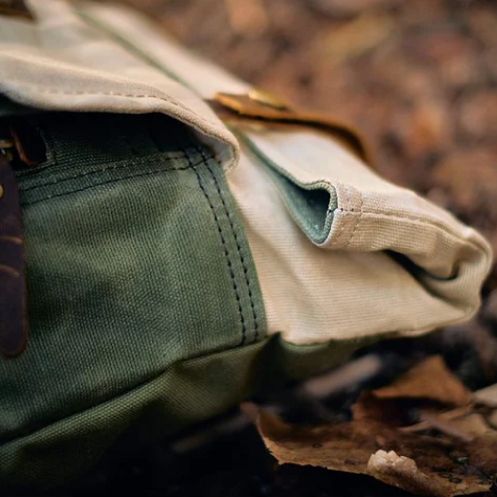 VELIN – Canvas Rolltop Rucksack Damen mit Lederdetails