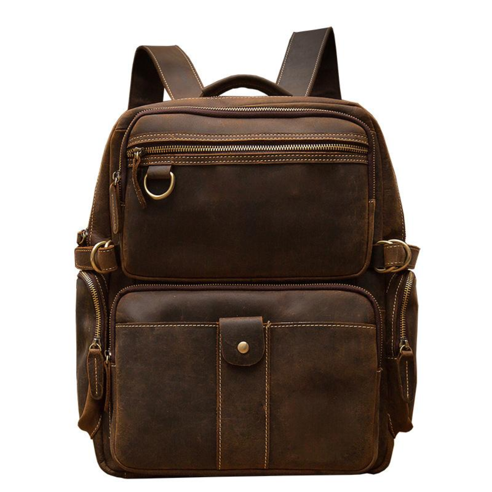 BASEL - Brauner Lederrucksack