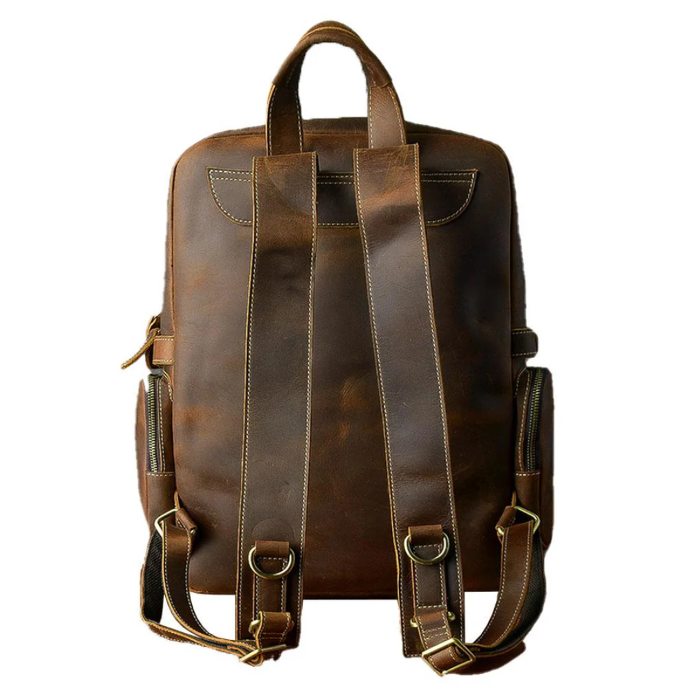 BASEL - Brauner Lederrucksack