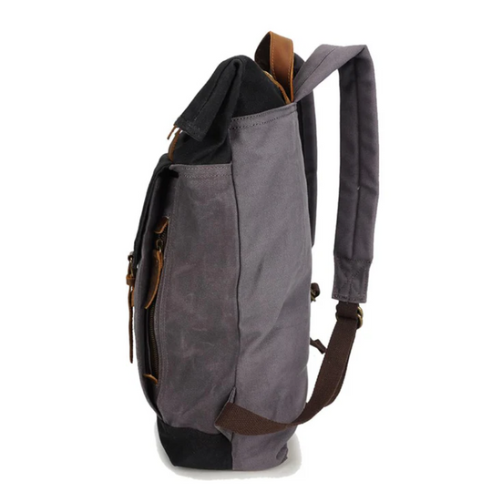 VELIN – Canvas Rolltop Rucksack Damen mit Lederdetails