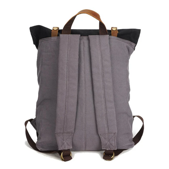 VELIN – Canvas Rolltop Rucksack Damen mit Lederdetails