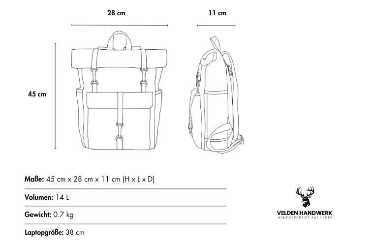 Produktdetails – Lenno Canvas Rucksack