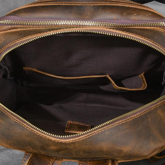 BASEL - Brauner Lederrucksack