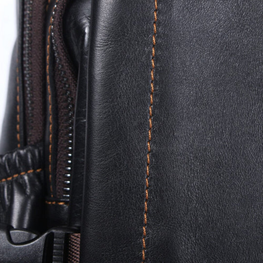Herren Schwarzer Leder Rucksack | Maximilian