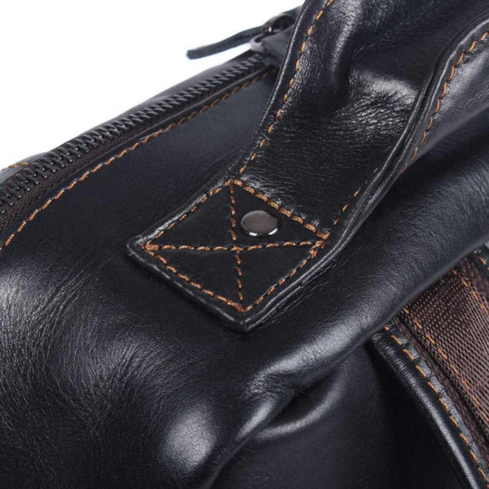 Herren Schwarzer Leder Rucksack | Maximilian