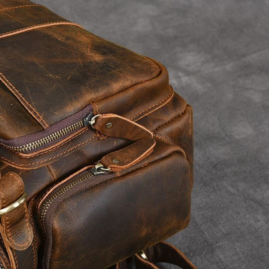 BASEL - Brauner Lederrucksack