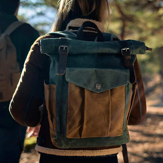 NARIK – Robuster Rolltop-Rucksack aus Canvas & Leder