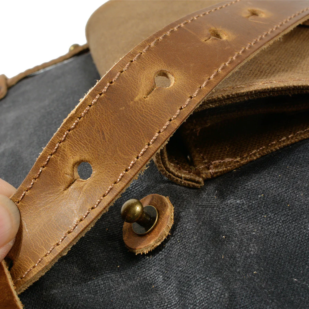 ROVIK – Waxed Canvas Rolltop Rucksack mit Leder (Unisex)