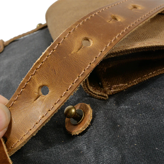 ROVIK – Waxed Canvas Rolltop Rucksack mit Leder (Unisex)