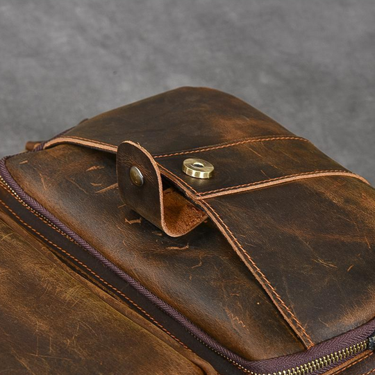 BASEL - Brauner Lederrucksack