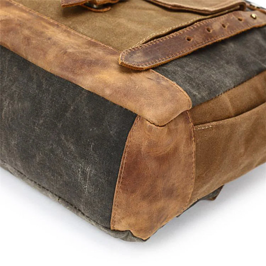 ROVIK – Waxed Canvas Rolltop Rucksack mit Leder (Unisex)