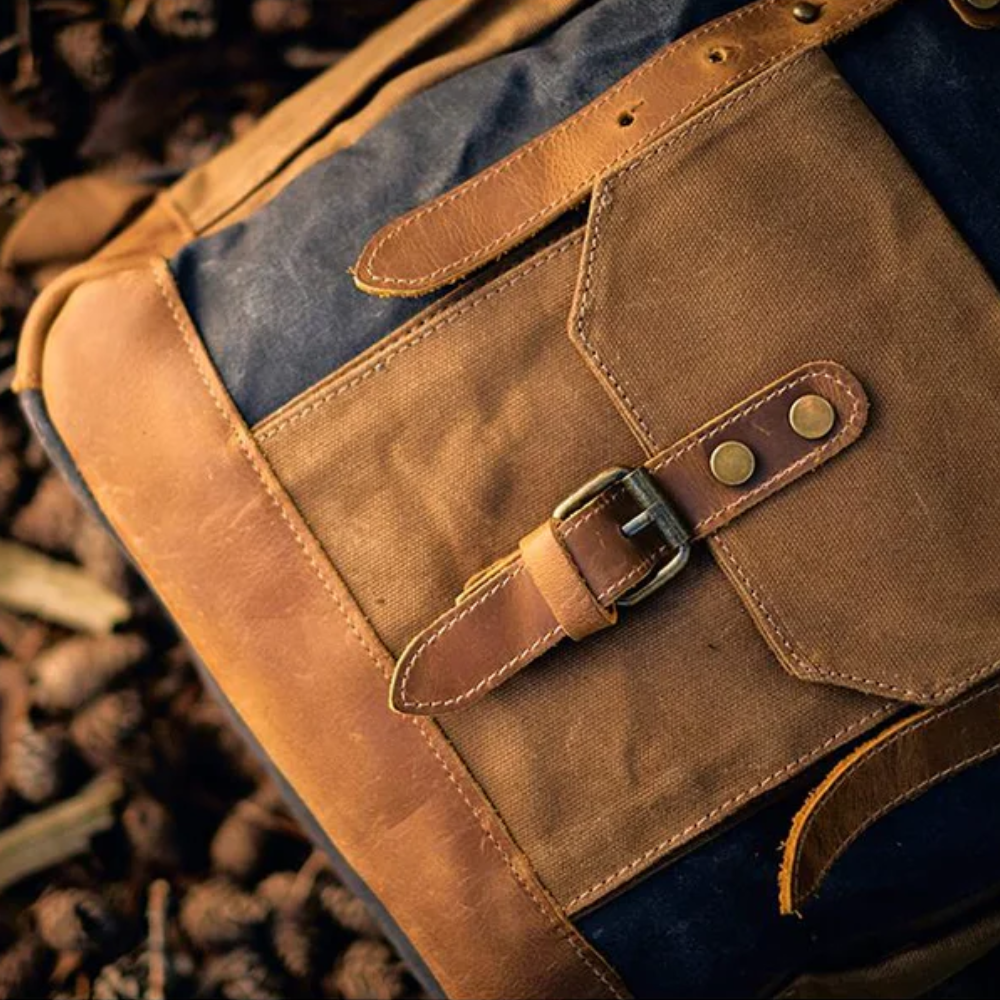 ROVIK – Waxed Canvas Rolltop Rucksack mit Leder (Unisex)