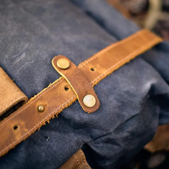 ROVIK – Waxed Canvas Rolltop Rucksack mit Leder (Unisex)