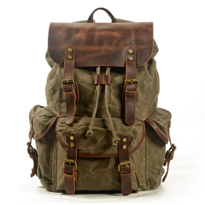 Canvas Leder Rucksack | Larsen
