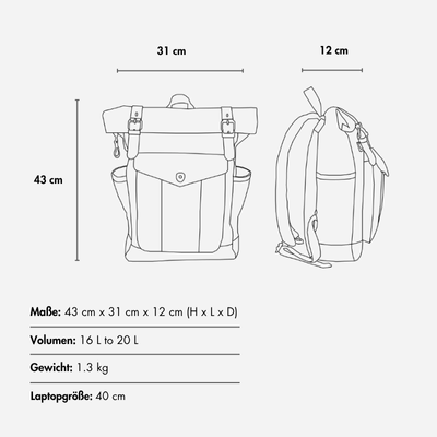 NARIK - Waxed Canvas Roll Top Backpack