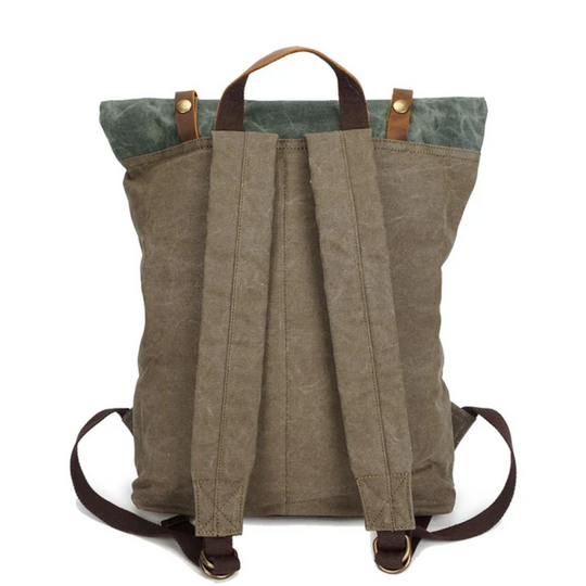 VELIN – Canvas Rolltop Rucksack Damen mit Lederdetails