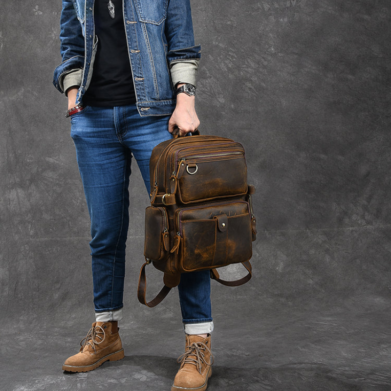 Merkmale Ihres braunen Leder Rucksacks