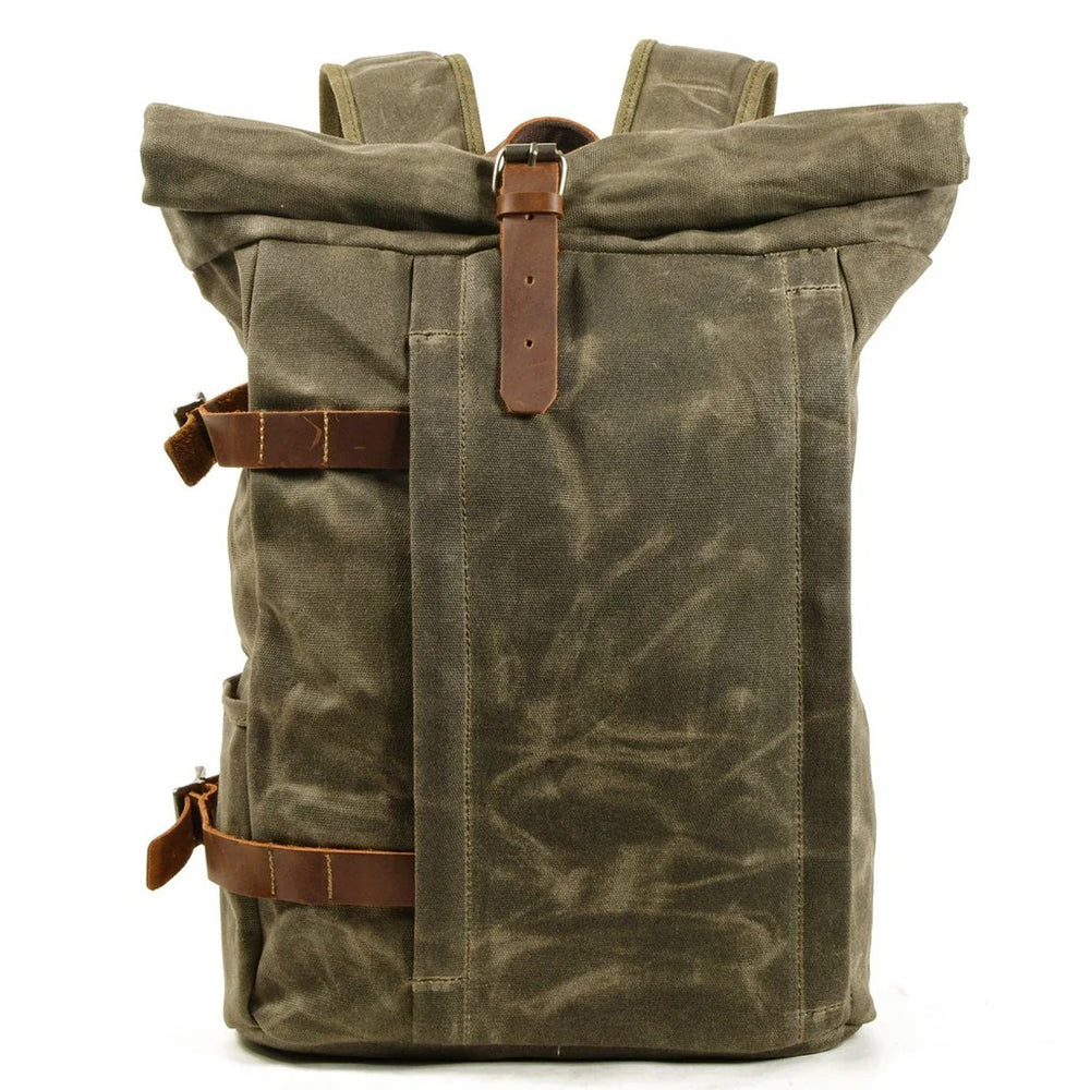 GRITTA – Canvas Motorrad Rucksack mit Rolltop (Wasserabweisend)