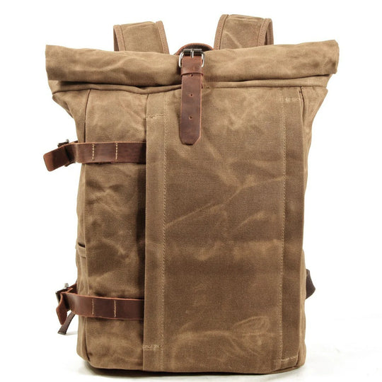 GRITTA – Canvas Motorrad Rucksack mit Rolltop (Wasserabweisend)