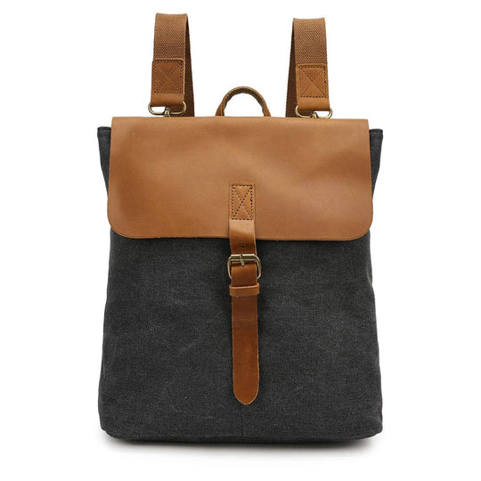 MERNA – Canvas Rucksack Damen mit Lederklappe (Klein & Stilvoll)