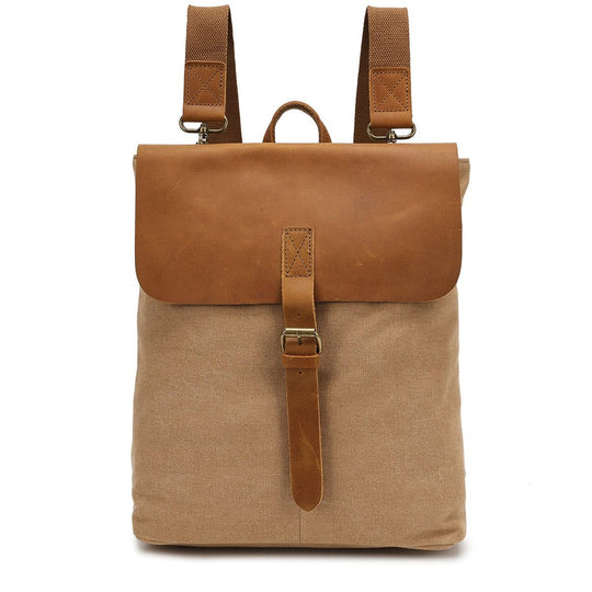 MERNA – Canvas Rucksack Damen mit Lederklappe (Klein & Stilvoll)