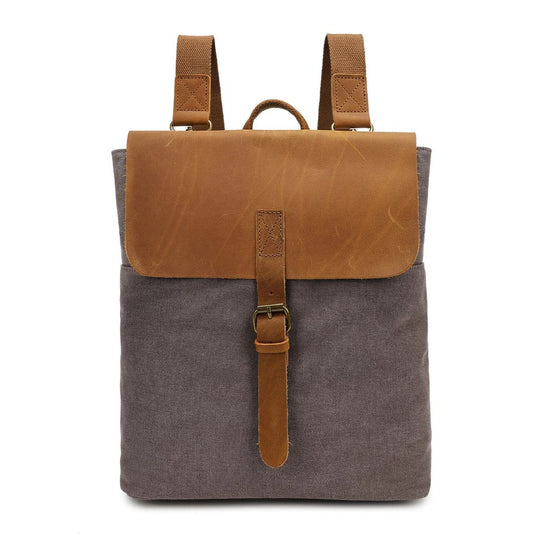 MERNA – Canvas Rucksack Damen mit Lederklappe (Klein & Stilvoll)
